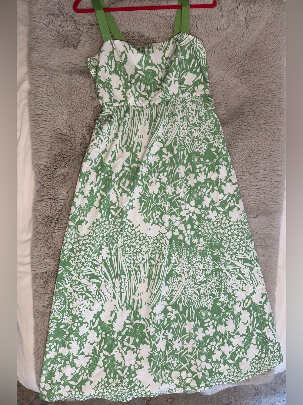 Tuckernuck Green and White Floral Maxi Sundress, Size M